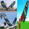 CMYUN Dragon Poi Adult Dragon Poi/Silk Dragon Ribbon Dance Black, Fitness Gym Art Dragon Streamer - 6/8/10/12m, Portable Exercise Ribbon Kite Dancer with Bag (Size : Length - 8m/26ft) view 2