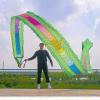 CMYUN Dragon Poi Ribbon Dragon Poi with Head  Rope, Green Gym Sport Art Dragon Streamers Ribbon Dancer, Outdoor Spinning Dance Flag for Juggling Play (Size : Length - 10m/33ft)