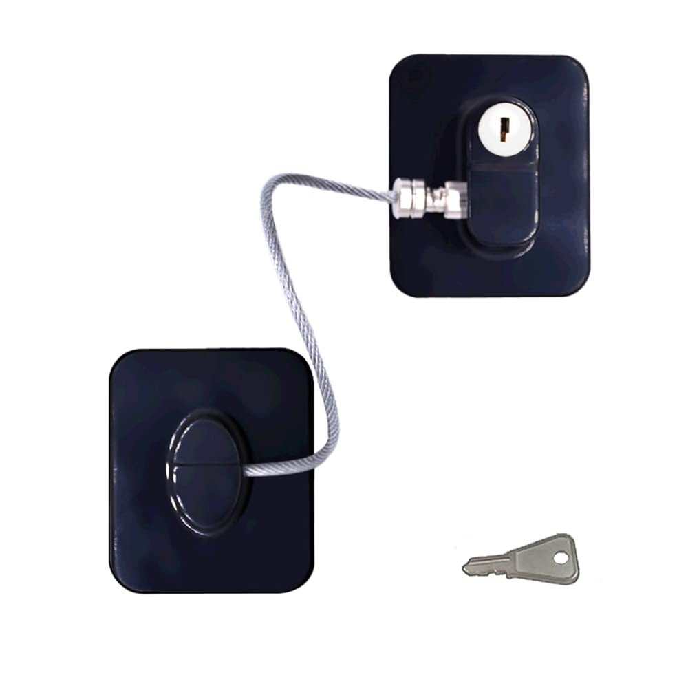 EYAKEG Fridge Lock (1 Pack),Refrigerator Lock with Keys,for Fridge, Cabinet Locks, Drawers, Dishwasher, Toilet and Child Safety Cabinet Locks, Adhesive No Drilling, 10.2 inch, Black