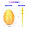 AOGATO Easter Eggs, 12inch Dragon Egg, Year of The Dragon, 3D Printed Dragon, Executive Desk Toys, Articulated Dragon, Fidget Toys Gifts for Adults (Gold) view 3