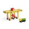 Bigjigs Rail Working Gantry Crane - 2 Piece Wooden Crane Toy & Container Lorry, Learn & Play Accessory for Train Sets & Car Tracks, Children's Railway & Road Track Accessories, 3 Years Old + view 2