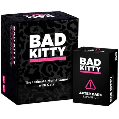 Bad Kitty Adult Party Game + After Dark Expansion Set - Ultimate Meme Game with Cats - Exploding for White Elephant Parties, Stocking Stuffers + Board Games Night with Friends