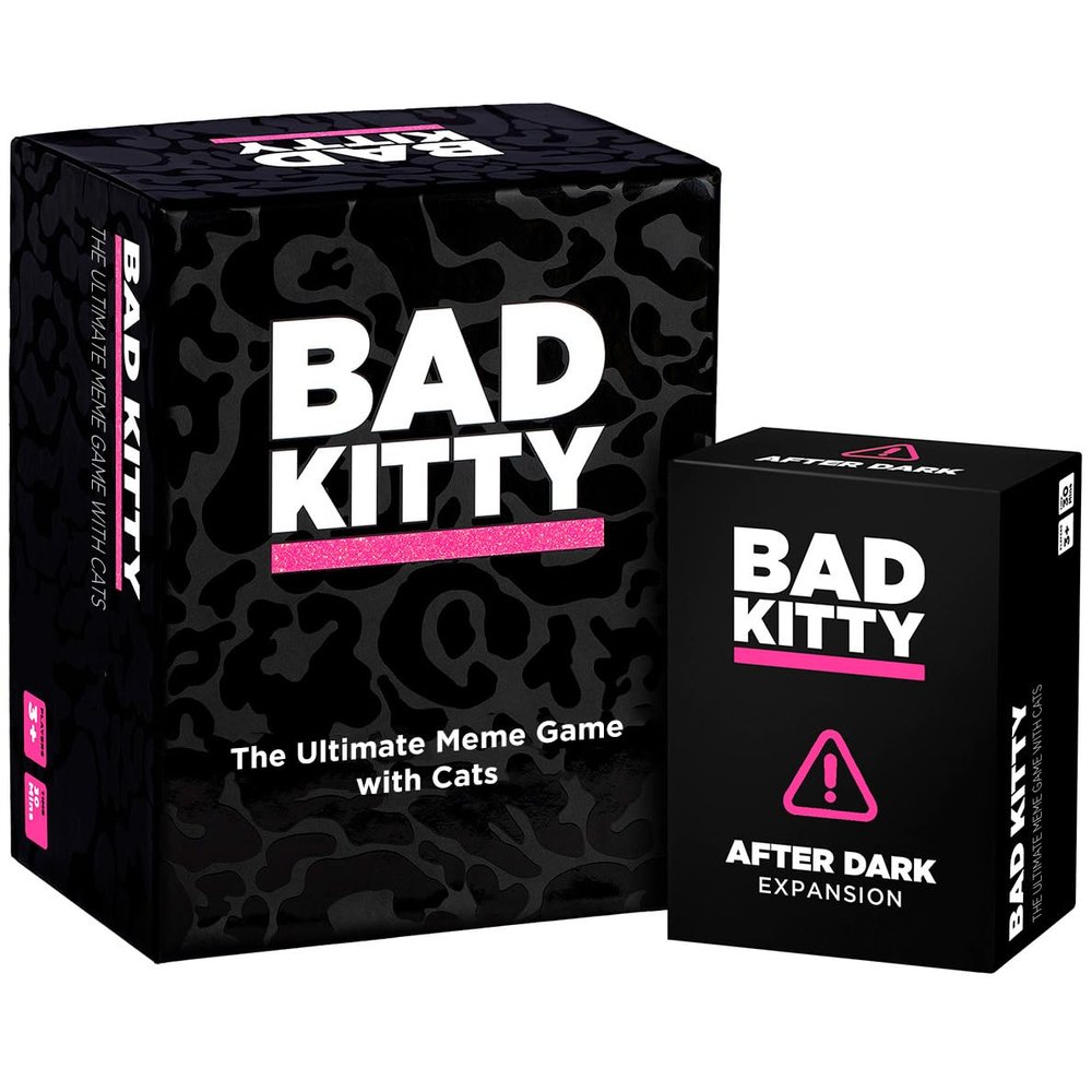 Bad Kitty Adult Party Game + After Dark Expansion Set - Ultimate Meme Game with Cats - Exploding for White Elephant Parties, Stocking Stuffers + Board Games Night with Friends