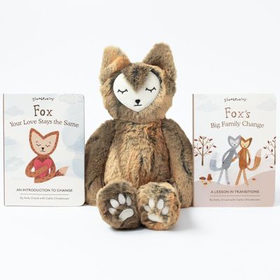 Slumberkins 14" Fox Kin & 2 Board Books Complete Set Bundle | Supports Changes, Coping Skills & Transitions | Social Emotional Development | Soft Plush Animal Gift Set (Fox Kin Plush + 2 Board Books)