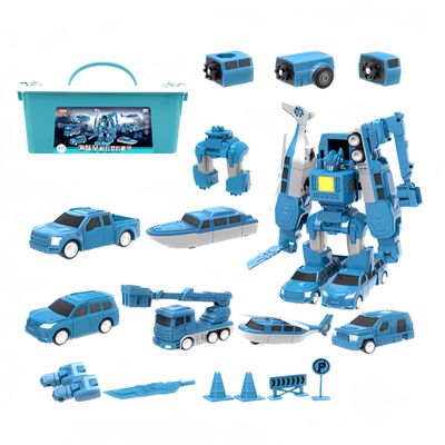 KKPOT Magnetic Transform Engineering Car Assembled Toys with Storage Box, Magnetic Cars and Trucks for Kids, Magnetic Blocks for Toddlers,Outdoor Activities for Kids Ages 3-5 4-8