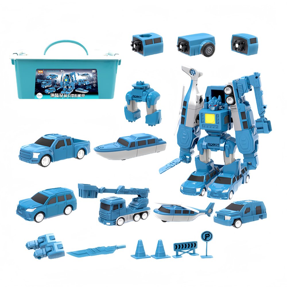 KKPOT Magnetic Transform Engineering Car Assembled Toys with Storage Box, Magnetic Cars and Trucks for Kids, Magnetic Blocks for Toddlers,Outdoor Activities for Kids Ages 3-5 4-8