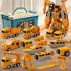 KKPOT Magnetic Transform Engineering Car Assembled Toys with Storage Box, Magnetic Cars and Trucks for Kids, Magnetic Blocks for Toddlers,Outdoor Activities for Kids Ages 3-5 4-8 view 1