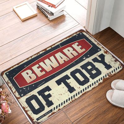 PLOWS Funny Patio Decor Beware of Toby Doormat Outdoor Mats for Patio Waterproof Fall Door Decor (Size : 50X80CM)