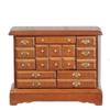 Melody Jane Dolls Houses Dollhouse Walnut Trinket Chest of Drawers Miniature Wooden Bedroom Furniture view 1