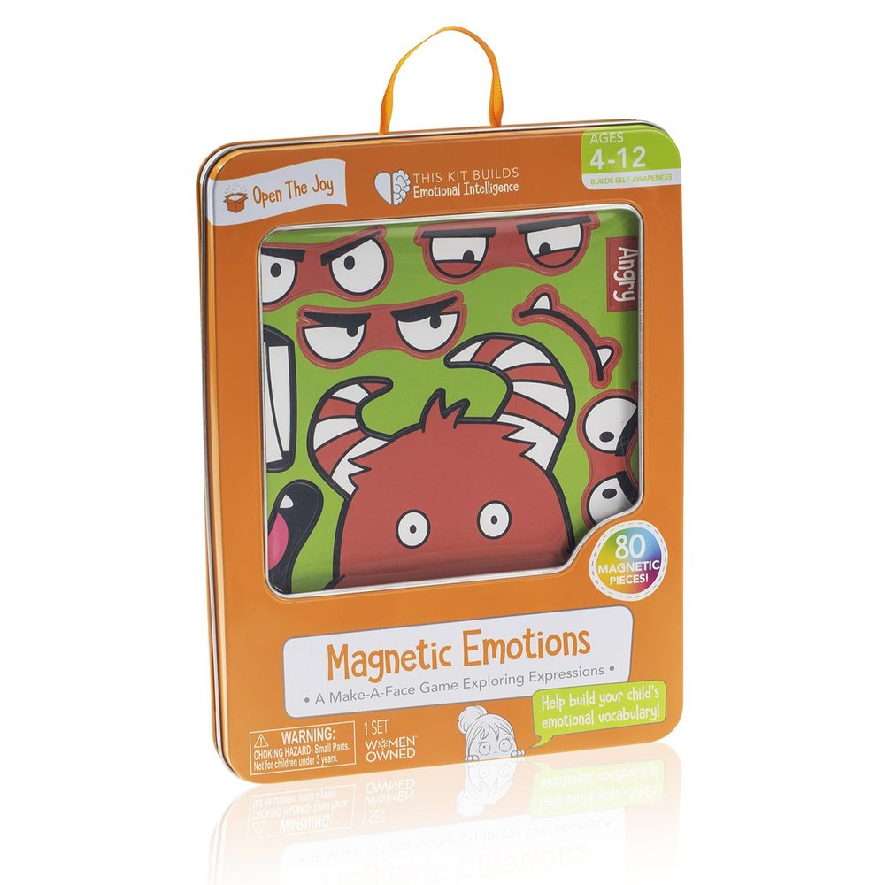 Open The Joy Magnetic Emotions Playset: Explore, Learn, and Express Feelings with Mix and Match Magnetic Characters and Expressive Faces - Ages 4 and Up