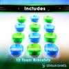 Starlux Games GLOW IN THE DARK SPORTS BRACELETS: 6 Blue, 6 Green | Identify Teams | Light Up 12 players | For Glow in the Dark Basketball, Football, Volleyball, Soccer | Bright, Adjustable & Reusable view 2