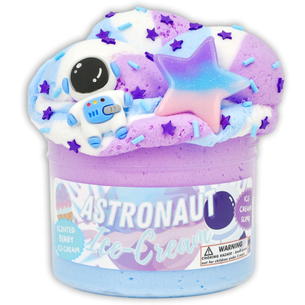 Astronaut Ice-Cream - Ice-Cream Textured Slime - Handmade in USA - Dope Slimes - Purple/Blue - 8 fl/oz