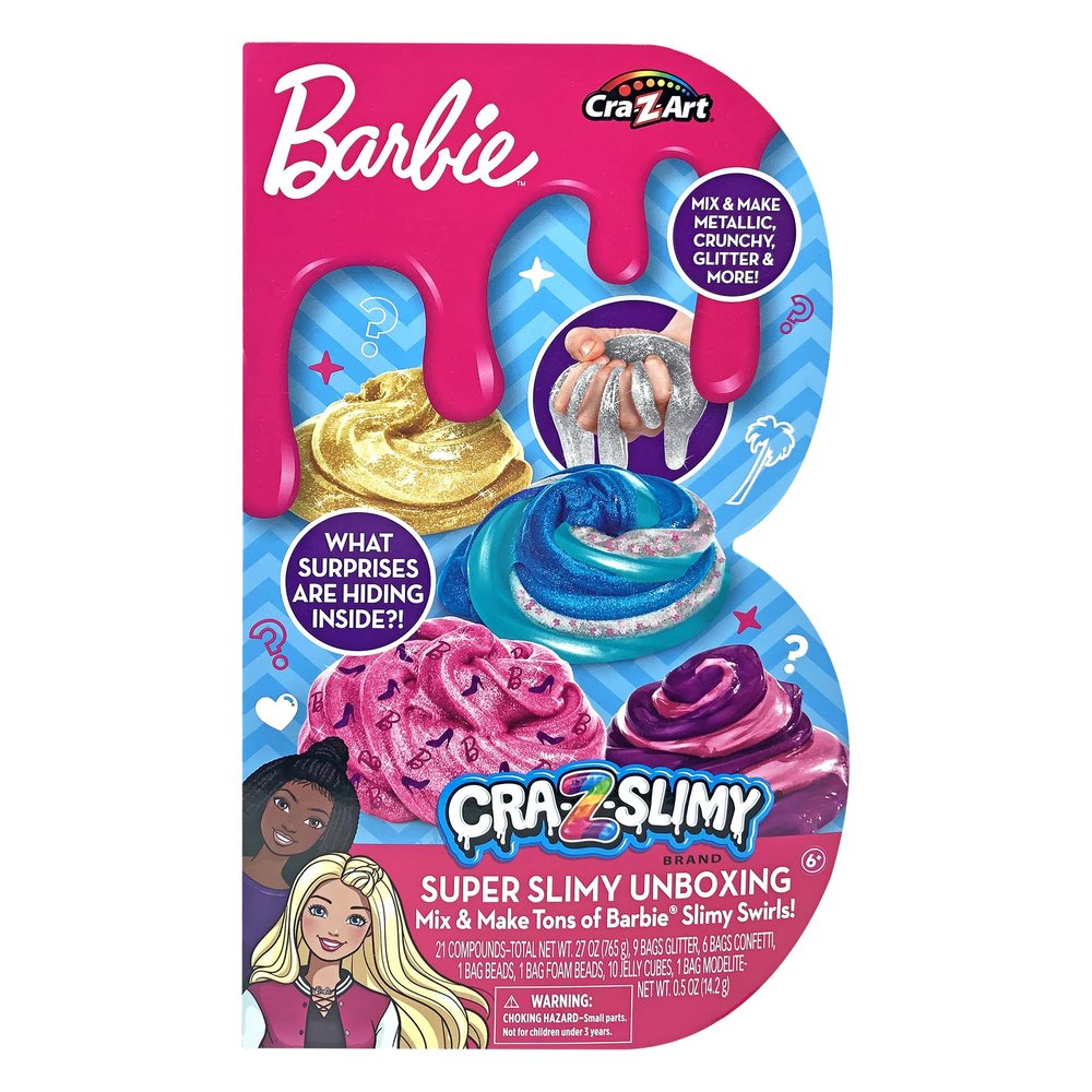 Barbie CRA-Z-Slimy Super Slimy Unboxing Slime Kit, Mix & Make Tons of Barbie Slime for Ages 6 and Up