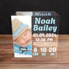 3"x3" Custom Baby Acrylic Photo Block, Personalized Glass Block with Baby Photo Print and Text, Nursery Decor and Gender Reveal Gifts for New Parents (Design 5) view 2