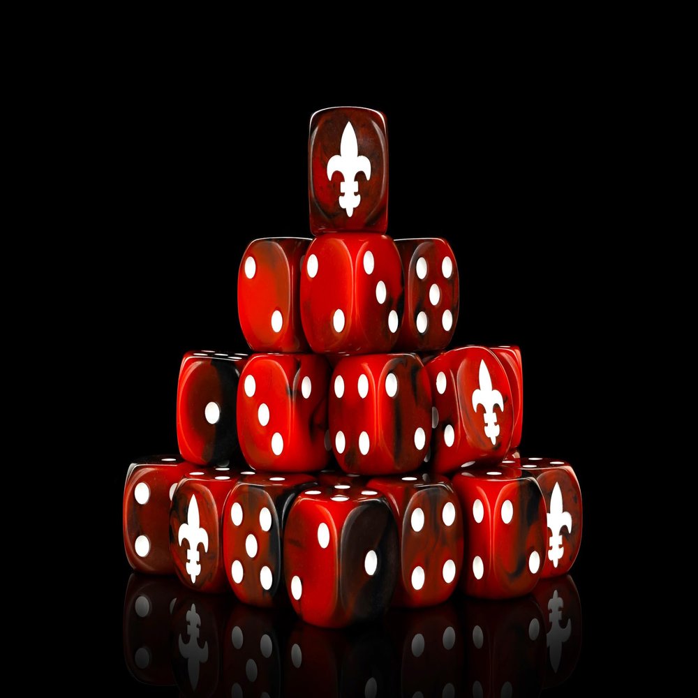 Baron of Dice Fleur de Lis Resin Dice - Set of 25 (Round)