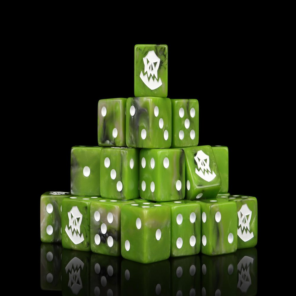Baron of Dice Orc Resin Dice - Set of 25 (Square, White)