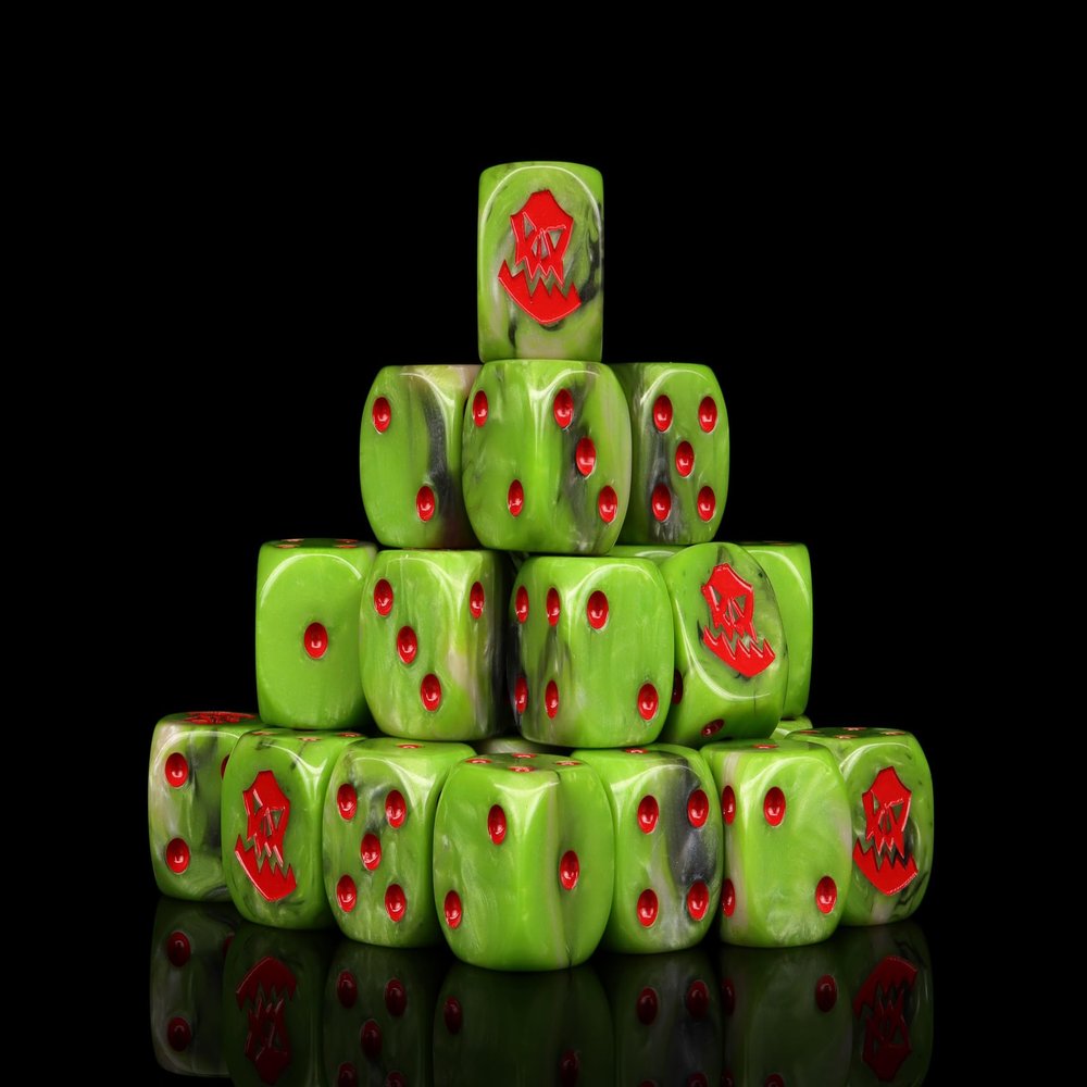 Baron of Dice Orc Resin Dice - Set of 25 (Round, Red)