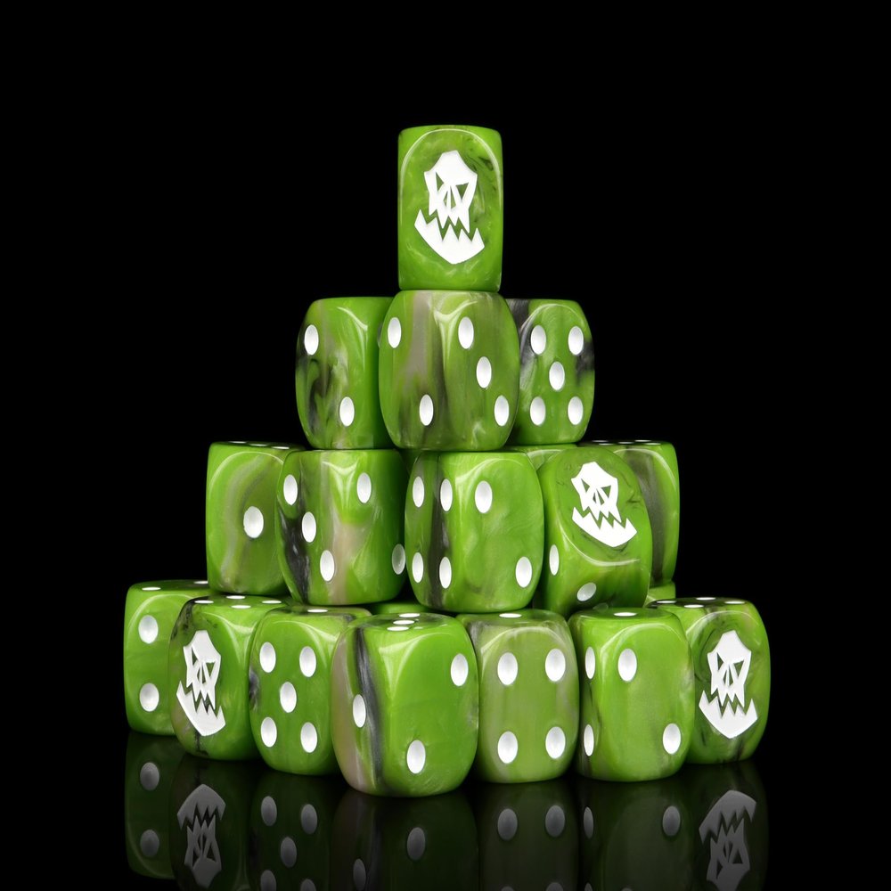 Baron of Dice Orc Resin Dice - Set of 25 (Round, White)