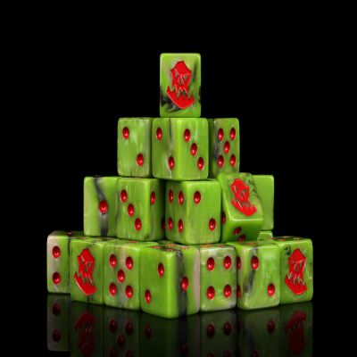 Baron of Dice Orc Resin Dice - Set of 25 (Square, Red)