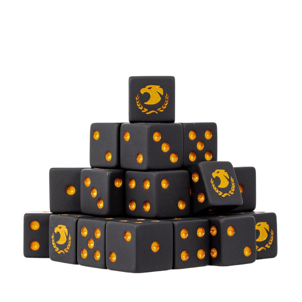 Baron of Dice Golden Eagle Resin Dice - Set of 25 (Square)