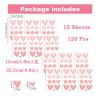 12 Sheets 120 Pcs Pink Love Heart Graphics Wall Stickers, sacinora Romantic Love DIY Wall Decals Removable Vinyl Peel and Stick for Nursery Anniversary Bedroom Art Home Decorations view 3