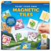 Blue Marble Magnetic Tile Art Craft Kit - Paint Your Own Magnetic Mini Tiles, Includes 10 Tiles, Magnets, 6 Paints, Brush, Googly Eyes & Transfer Stickers, Magnet Art Kit, DIY Magnets for Kids view 1