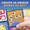 Blue Marble Magnetic Tile Art Craft Kit - Paint Your Own Magnetic Mini Tiles, Includes 10 Tiles, Magnets, 6 Paints, Brush, Googly Eyes & Transfer Stickers, Magnet Art Kit, DIY Magnets for Kids view 2