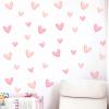 12 Sheets 120 Pcs Light Pink Love Heart Graphics Wall Stickers, sacinora Ins Style Romantic Love DIY Wall Decals Removable Vinyl Peel and Stick for Nursery Bedroom Art Home Decorations view 2