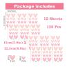 12 Sheets 120 Pcs Light Pink Love Heart Graphics Wall Stickers, sacinora Ins Style Romantic Love DIY Wall Decals Removable Vinyl Peel and Stick for Nursery Bedroom Art Home Decorations view 3