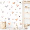 12 Sheets 120 Pcs Gray Brown Love Heart Graphics Wall Stickers, sacinora Ins Style Romantic Love DIY Wall Decals Removable Vinyl Peel and Stick for Nursery Bedroom Art Home Decorations view 2