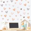 12 Sheets 120 Pcs Gray Brown Love Heart Graphics Wall Stickers, sacinora Ins Style Romantic Love DIY Wall Decals Removable Vinyl Peel and Stick for Nursery Bedroom Art Home Decorations view 4