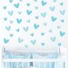 12 Sheets 120 Pcs Blue Love Heart Graphics Wall Stickers, sacinora Romantic Love DIY Wall Decals Removable Vinyl Peel and Stick for Kids Boys Nursery Bedroom Art Home Decorations view 1