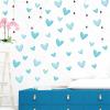 12 Sheets 120 Pcs Blue Love Heart Graphics Wall Stickers, sacinora Romantic Love DIY Wall Decals Removable Vinyl Peel and Stick for Kids Boys Nursery Bedroom Art Home Decorations view 2