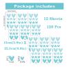 12 Sheets 120 Pcs Blue Love Heart Graphics Wall Stickers, sacinora Romantic Love DIY Wall Decals Removable Vinyl Peel and Stick for Kids Boys Nursery Bedroom Art Home Decorations view 3