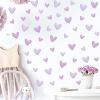 12 Sheets 120 Pcs Purple Love Heart Graphics Wall Stickers, sacinora Romantic Love DIY Wall Decals Removable Vinyl Peel and Stick for Baby Girl Nursery Bedroom Art Home Decorations view 2