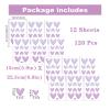 12 Sheets 120 Pcs Purple Love Heart Graphics Wall Stickers, sacinora Romantic Love DIY Wall Decals Removable Vinyl Peel and Stick for Baby Girl Nursery Bedroom Art Home Decorations view 3