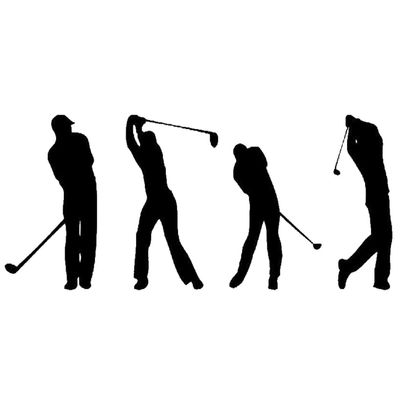 Golf Game Player Sport Club Hobby Golfer Wall Decals Home Girls Rooms Nursery Bedroom Living Office Bedroom Art Murals Black 22x15 in