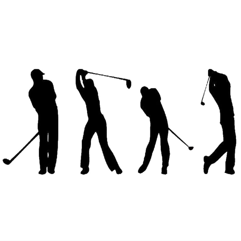 Golf Game Player Sport Club Hobby Golfer Wall Decals Home Girls Rooms Nursery Bedroom Living Office Bedroom Art Murals Black 22x15 in
