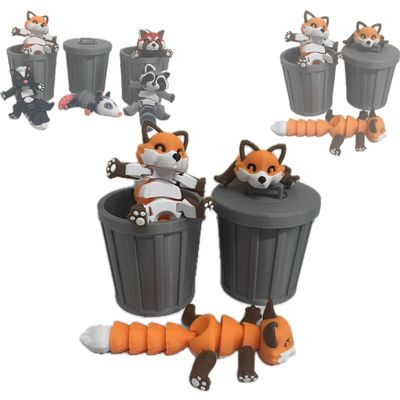 Palmenez Industries Flexi Trash Pets with Trash Can (Fox Orange)