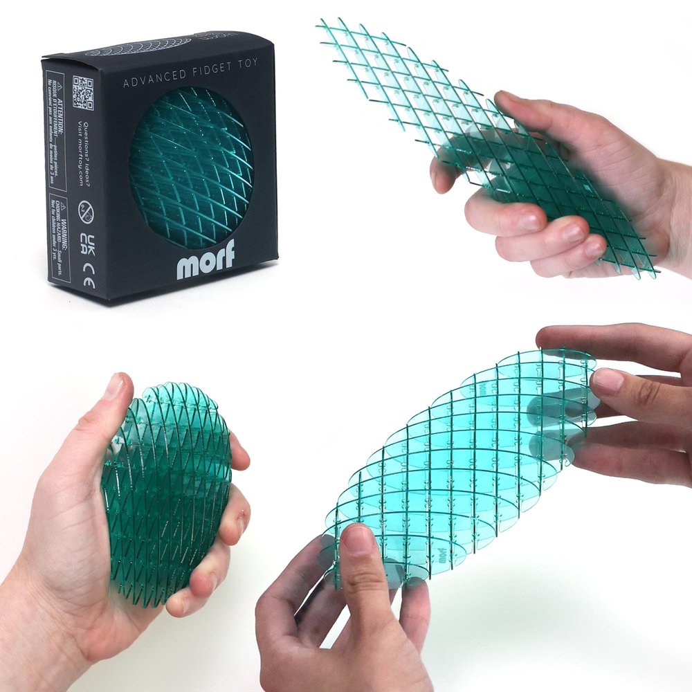 Morf Fidget Worm Toy - Flexible 3D Sensory Slug Figgy Toy for Kids, Teens, and Adults Stretchy, Quiet, Stress and Anxiety Relief, Focus - For Play, School, Work Gifts, Great For Classroom and Office