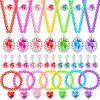 DIZRNOI Princess Jewelry Set for Little Girls with Necklace Bracelets Rings Earrings Birthday Gifts Party Favors Pretend Play Dress up Costume Friendship Jewelry for Toddler Girls view 1