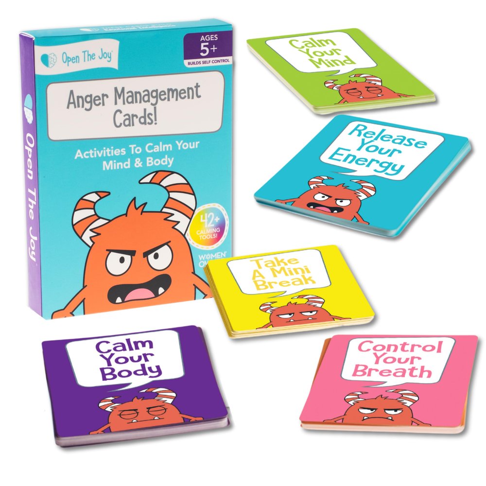 Anger Management Tool Cards, Learn About Anger Management, Educational Flashards for Anger, Learn Your Emotions, Ages 4-104