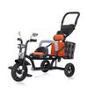Oisei Kids Tricycle with Dual Seats,Tricycle Stroller,Kid Stroller,4 in 1 Tandem Kids Trike with Removable Push Handle/Canopy/Rear Seat Armrest/Storage Basket,Double Brakes Outdoor Kids Trike Bike,A view 1