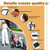 Oisei Kids Tricycle with Dual Seats,Tricycle Stroller,Kid Stroller,4 in 1 Tandem Kids Trike with Removable Push Handle/Canopy/Rear Seat Armrest/Storage Basket,Double Brakes Outdoor Kids Trike Bike,B view 4