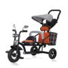 Oisei Kids Tricycle with Dual Seats,Tricycle Stroller,Kid Stroller,4 in 1 Tandem Kids Trike with Removable Push Handle/Canopy/Rear Seat Armrest/Storage Basket,Double Brakes Outdoor Kids Trike Bike,C view 1