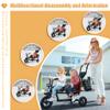 Oisei Kids Tricycle with Dual Seats,Tricycle Stroller,Kid Stroller,4 in 1 Tandem Kids Trike with Removable Push Handle/Canopy/Rear Seat Armrest/Storage Basket,Double Brakes Outdoor Kids Trike Bike,C view 3