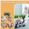 Oisei Kids Tricycle with Dual Seats,Tricycle Stroller,Kid Stroller,4 in 1 Tandem Kids Trike with Removable Push Handle/Canopy/Rear Seat Armrest/Storage Basket,Double Brakes Outdoor Kids Trike Bike,D view 2