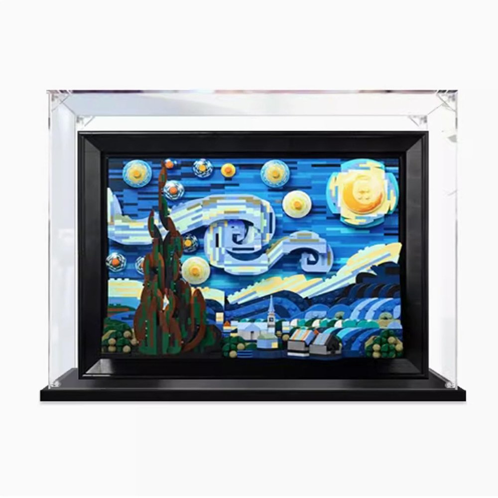 HAIWENFEIQI This Acrylic Display Box is Suitable for LegoGao Xing Moonlit Night Starry Sky Oil Painting 213333 Display Gift Clear Box (Model not Included) (3mm)