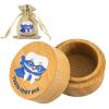 XIHIRCD Tooth Fairy Box with Drawstring Storage Wood Bag, Cute Wooden Tooth Keepsake Box for First Lost Teeth Cartoon Tooth Holder to Put Under Pillow Birthday Gift for Girls Boys (Mask) view 1