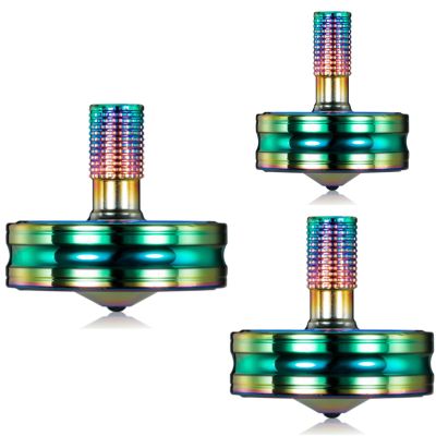 Premium Stainless Steel Spinning Top, Great CNC Machined Made, Perfectly Balanced, Spin Long Time, Easy to Twirl, Time Killer, Kinetic Desktop EDC Fidget Toys (3PCS L+M+S, Colorful)